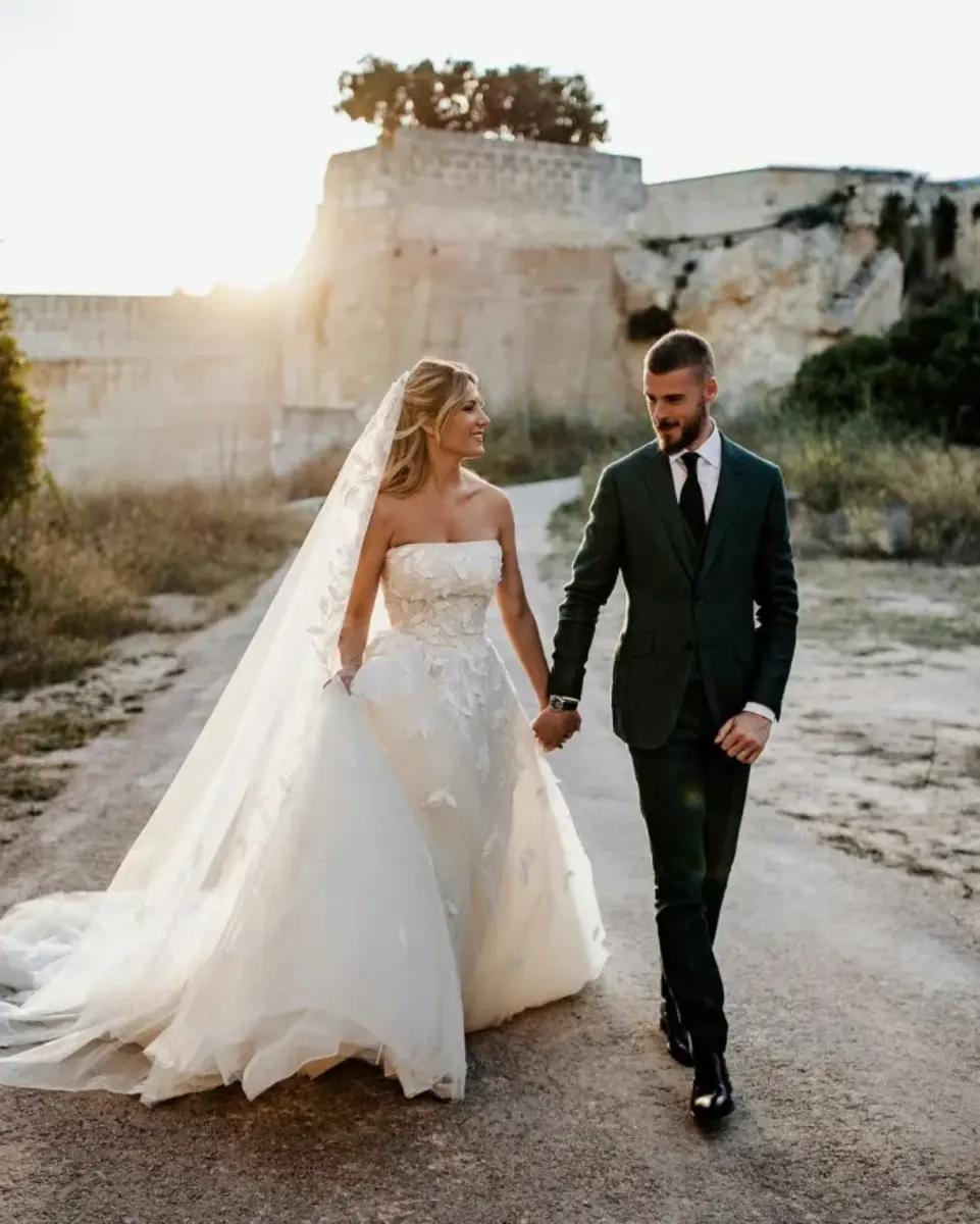 Edurne and David de Gea pictured on their wedding day in June 2023