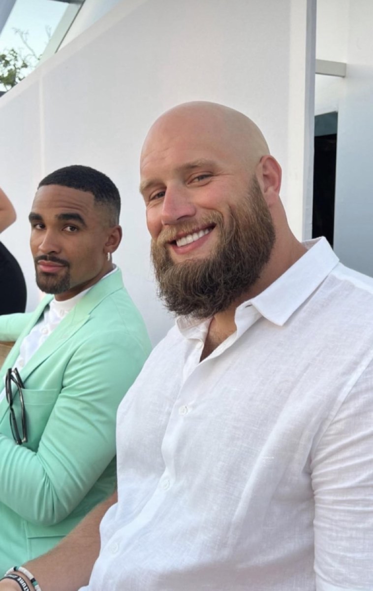 Jalen Hurts and Lane Johnson attended the marriage of teammate Jordan Mailata in Hawaii during the Fourth of July weekend