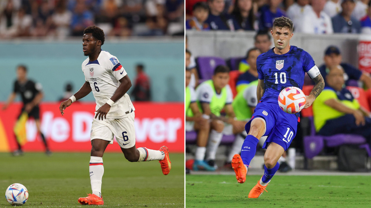 Yunus Musah and Christian Pulisic playing for the USMNT.