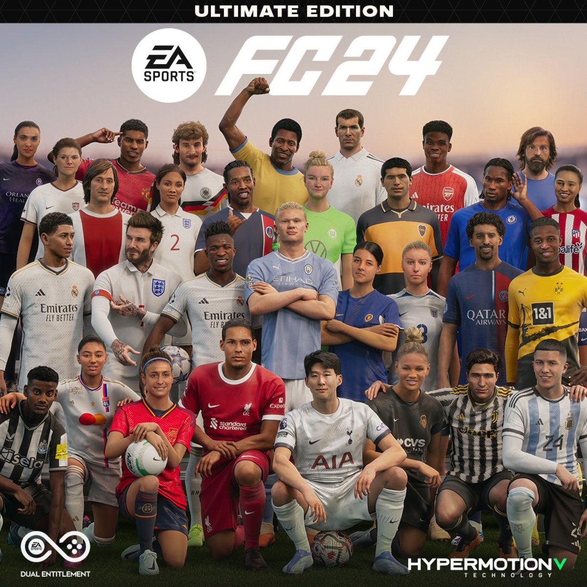 Who are the 31 players on the cover of EA Sports' new FC 24 game