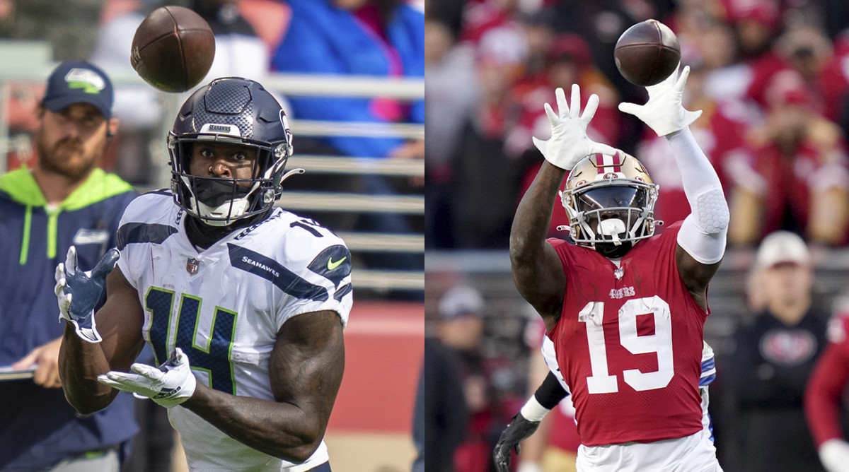 Wide receivers DK Metcalf of the Seahawks and Deebo Samuel of the 49ers