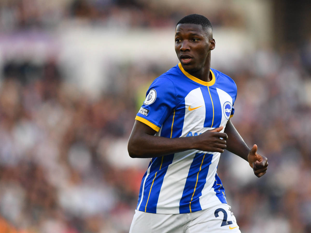 Moises Caicedo pictured playing for Brighton & Hove Albion in May 2023