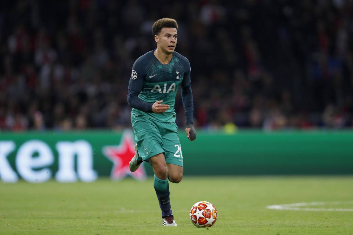 Dele Alli pictured playing for Tottenham Hotspur against Ajax in a UEFA Champions League semi-final in May 2019