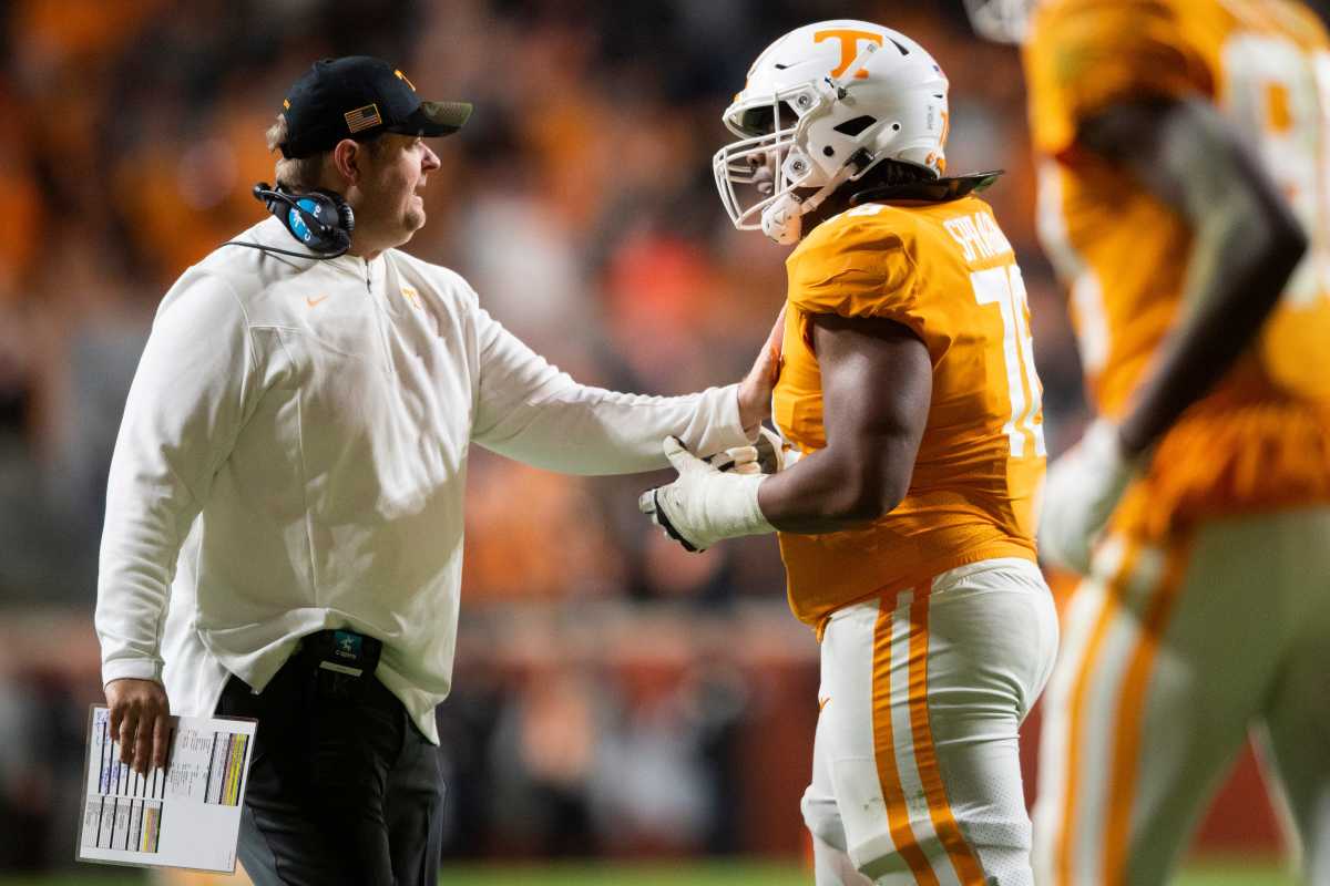 Tennessee HC Josh Heupel during a game against South Alabama in Knoxville, Tennessee, on November 20, 2021. (Photo by Brianna Paciorka)