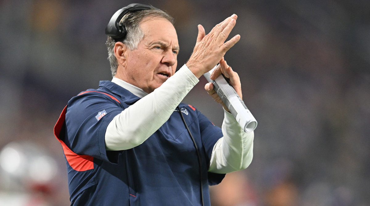 Bill Belichick signaling for a timeout