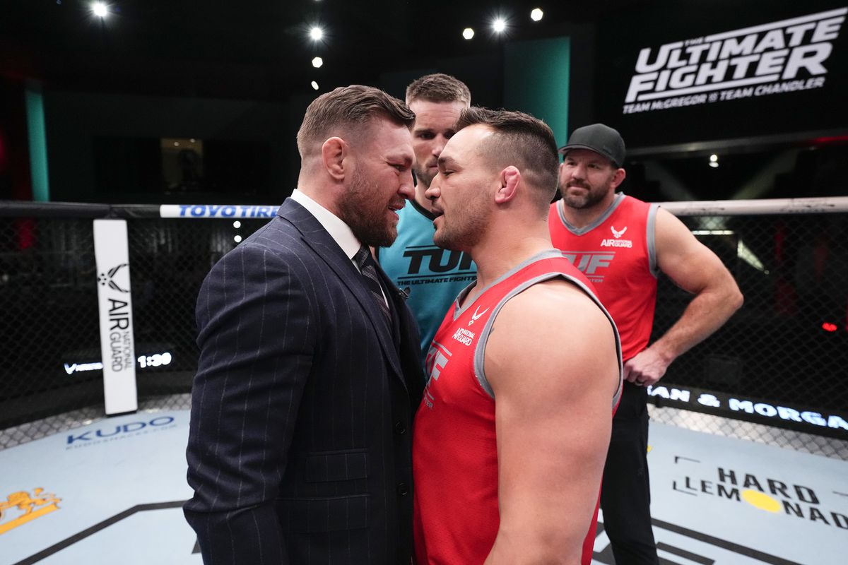UFC stars Conor McGregor and Michael Chandler engaged in heated staredown on TUF 31.