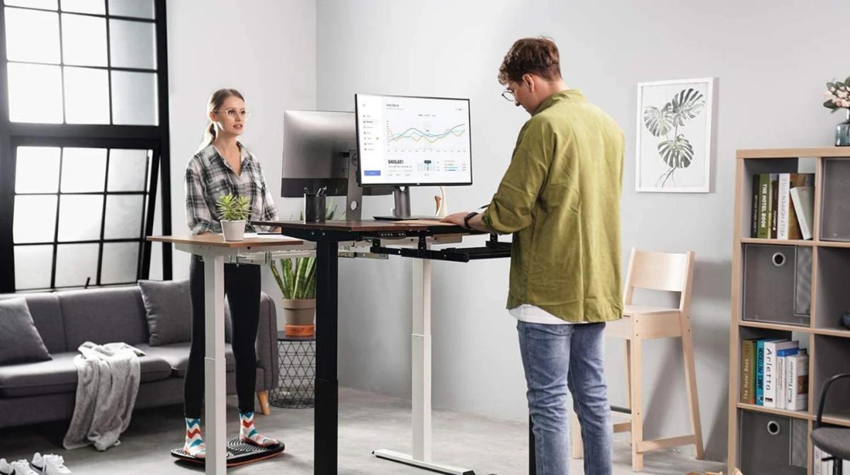 Standing Desk Mat, RUMIA Anti Fatigue Mat with Foot Massage Roller Ball,  Not-Flat Comfort Floor Mat Ergonomic Standing Mat for Standing Desk Office