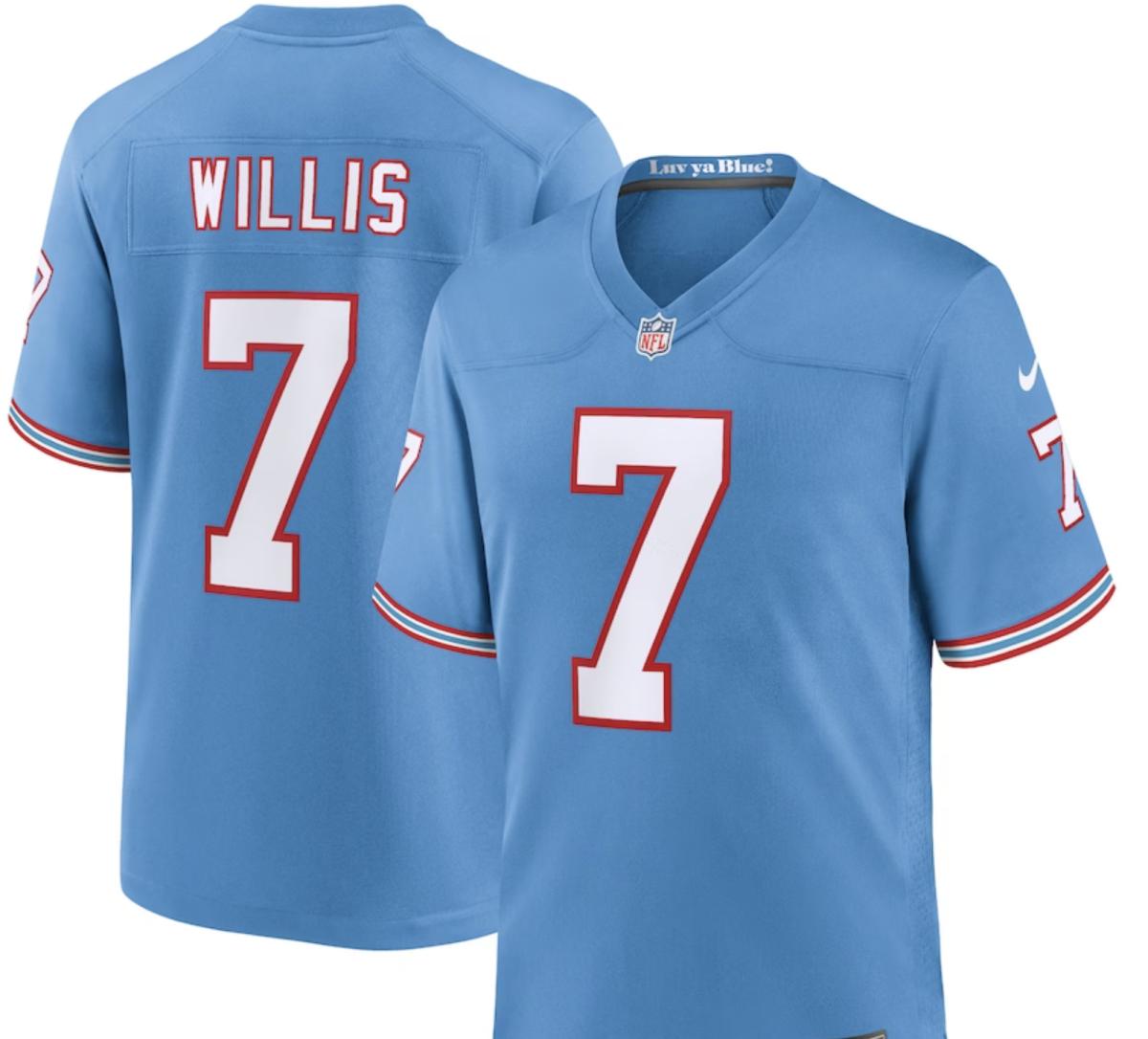 Malik Willis Tennessee Titans Nike Oilers Throwback Alternate Game Player Jersey - $129.99