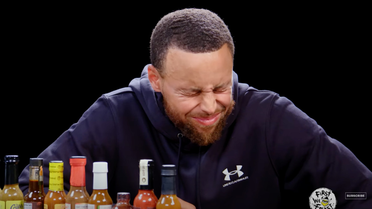 Steph Curry appeared on 'Hot Ones,' made faces, shared great Kobe