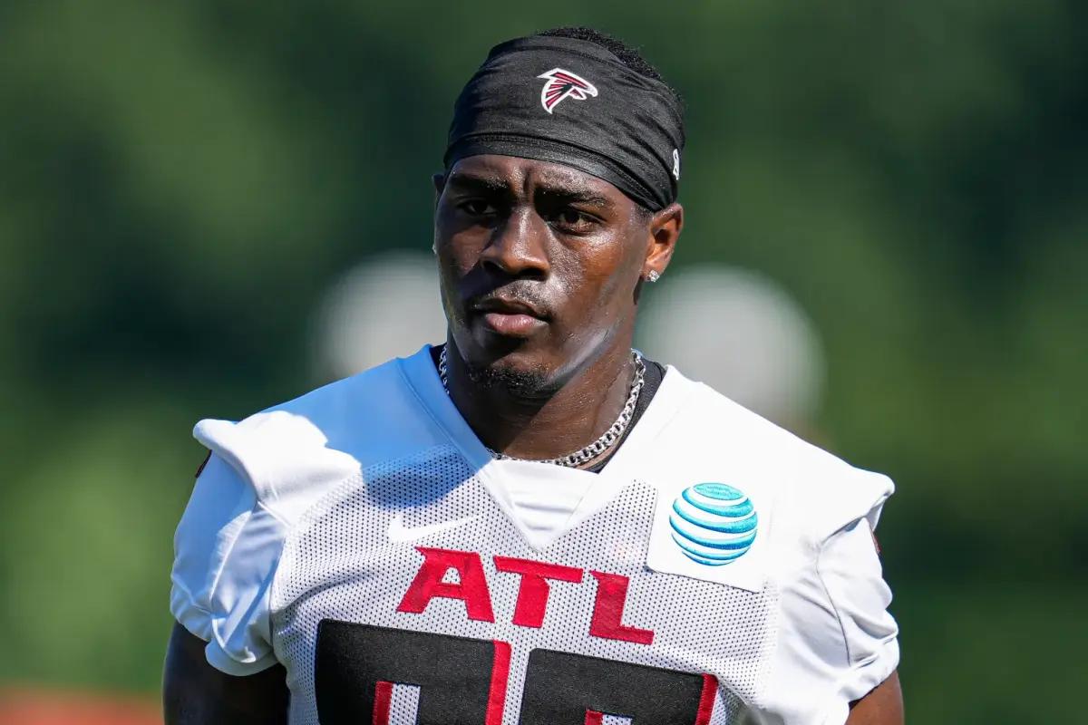 Josh Ali looks on during training camp.