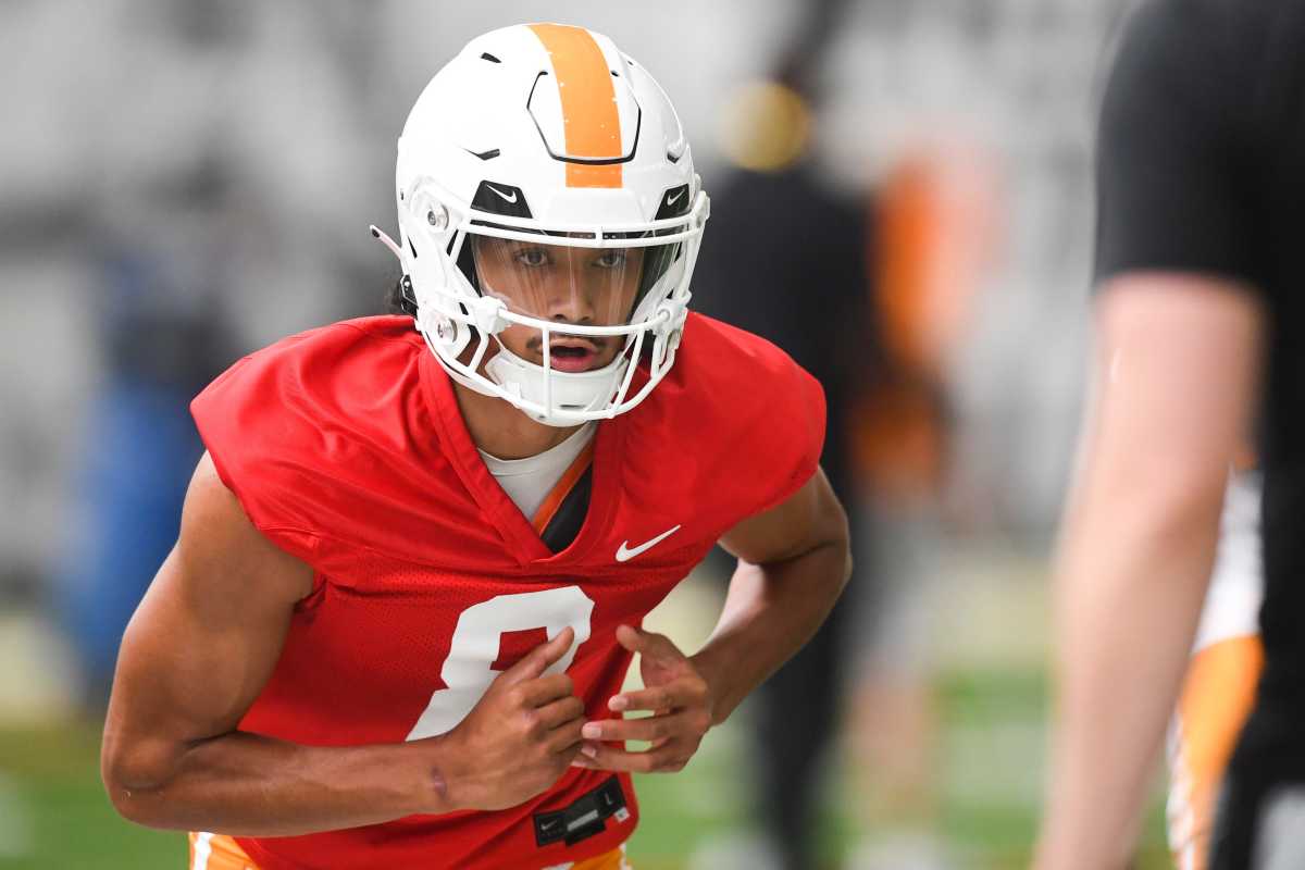 Tennessee Volunteers QB Nico Iamaleava during fall camp on August 2nd, 2023, in Knoxville, Tennessee. (Photo by Caitie McMekin of the News Sentinel)
