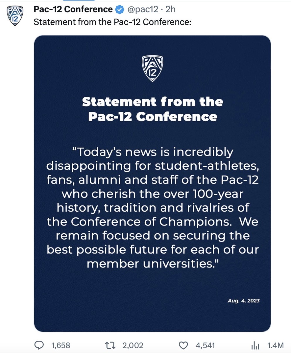 Pac-12 statement