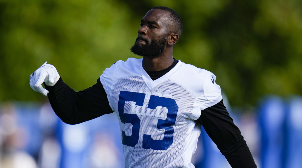 Colts linebacker Shaquille Leonard at training camp