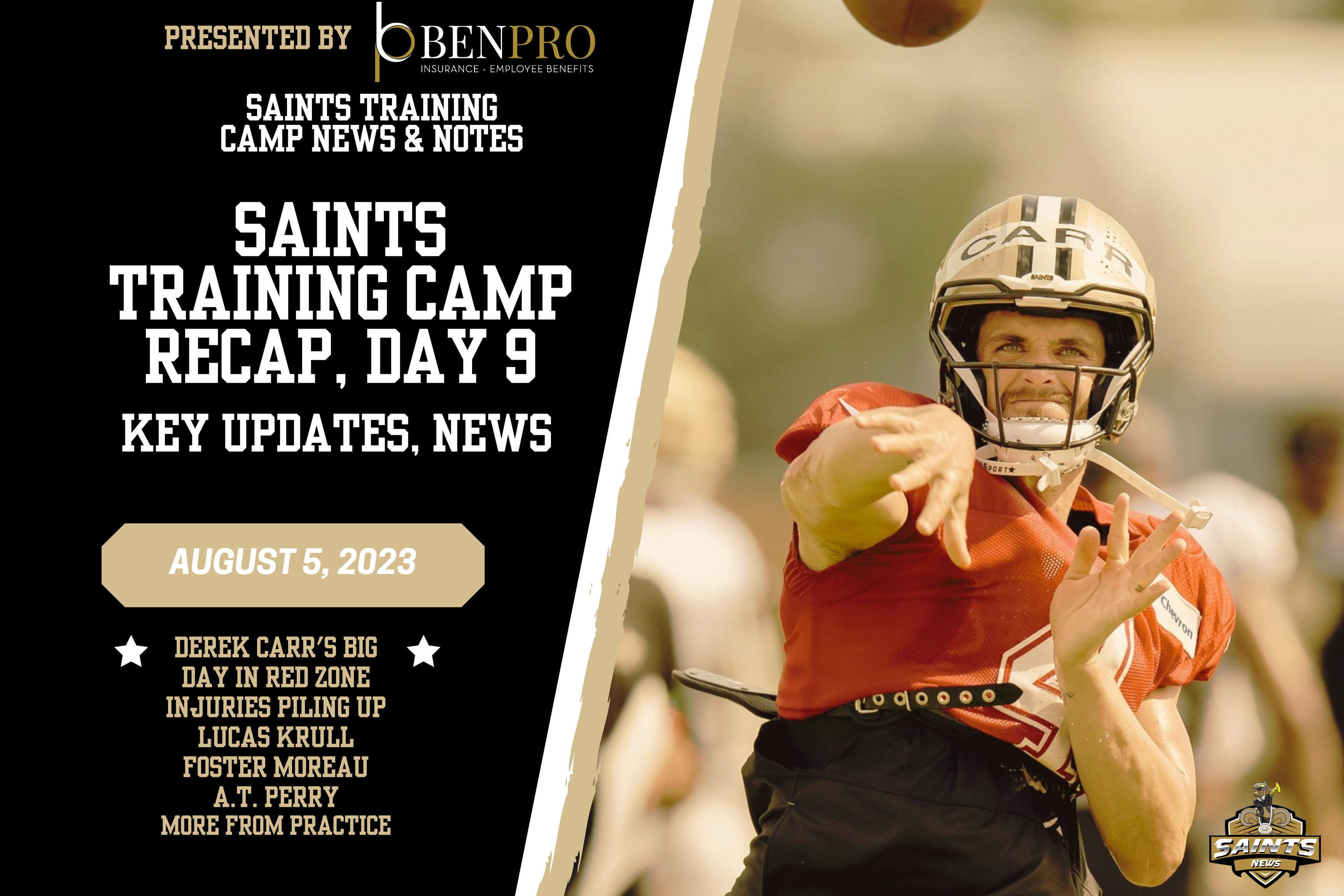 Saints Training Camp Recap, Day 9 Sports Illustrated New Orleans