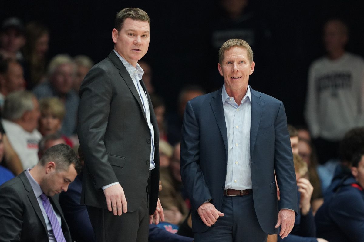 Former Gonzaga men's basketball assistant coach Tommy Lloyd and head coach Mark Few.