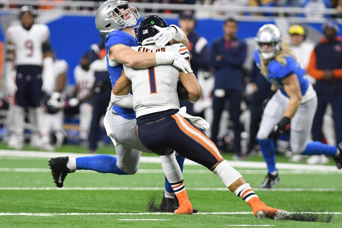 Lions defensive end Aidan Hutchinson posted 9.5 sacks in his rookie season.