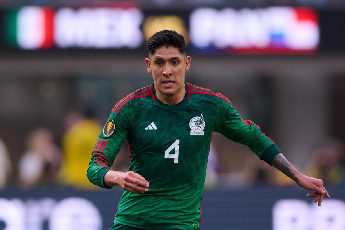 Edson Alvarez pictured playing for Mexico in the 2023 CONCACAF Gold Cup final