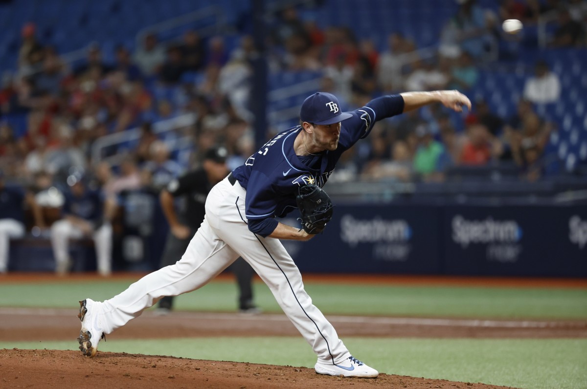 Tampa Bay Rays relief pitcher Jeffrey Springs (59) throws a pitch during the second inning against the St. Louis Cardinals at Tropicana Field. (Kim Klement-USA TODAY Sports)