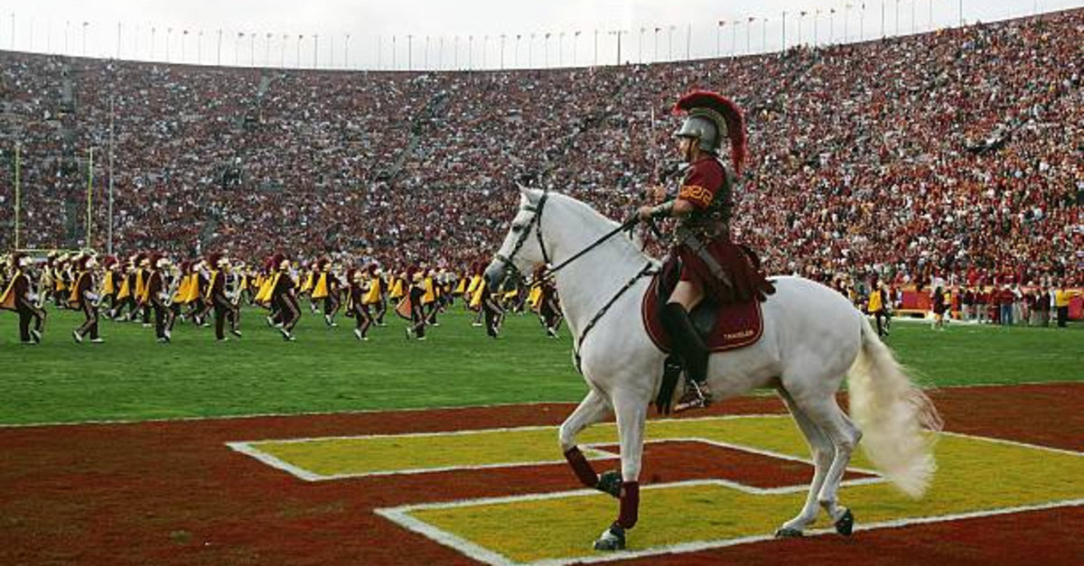 Scenes at a college football game at USC.