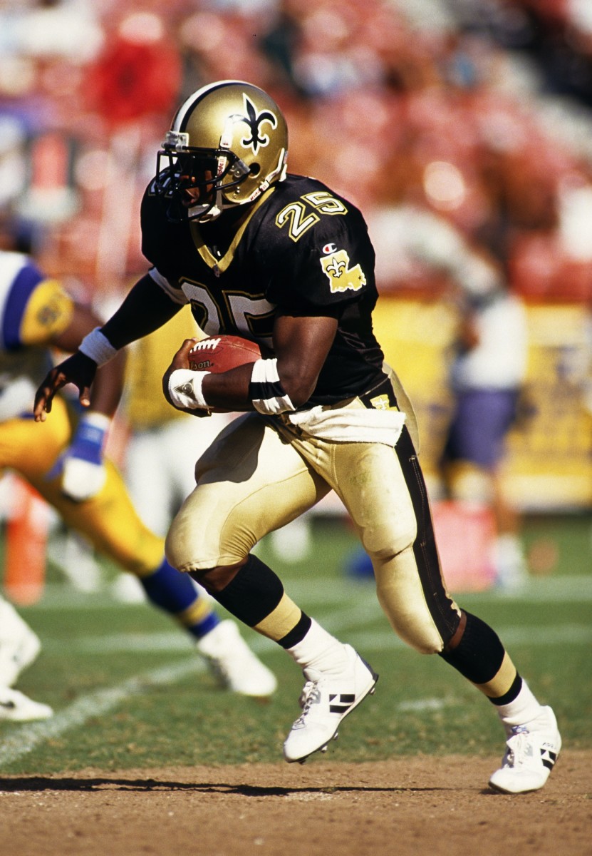 Oct 3, 1993; FILE PHOTO; New Orleans Saints Fred McAfee (25) in action against the Los Angeles Rams. Mandatory Credit: Peter Brouillet-USA TODAY NETWORK