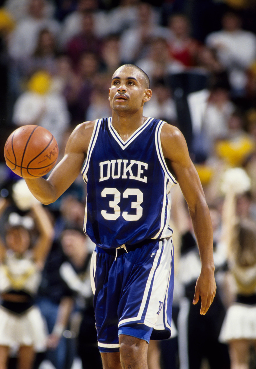 Duke University guard Grant Hill (33) in action against the Wake Forest Demon Deacons at LJVM Coliseum.