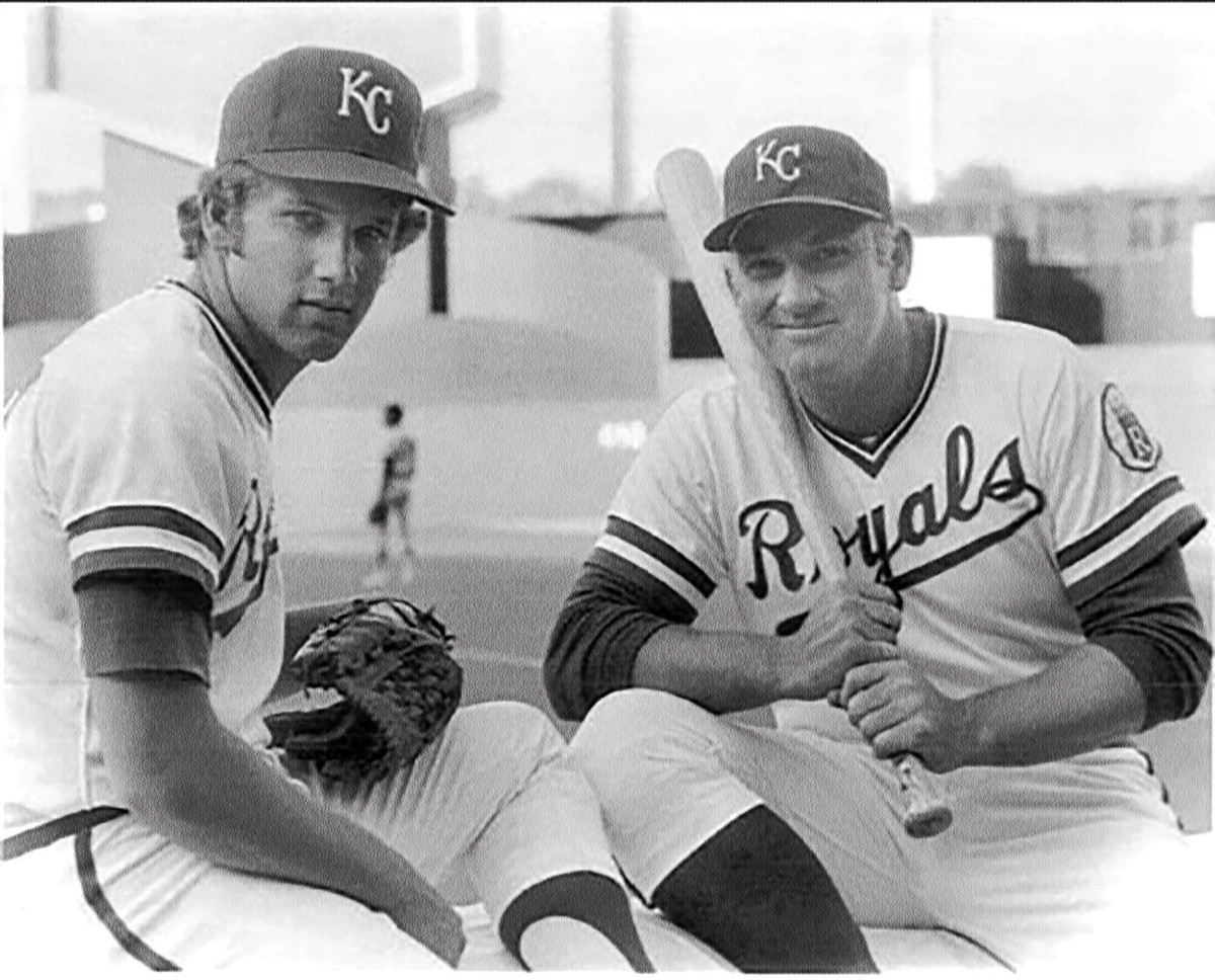 Cam and Harmon Killebrew in 1975, Harmon’s final season.