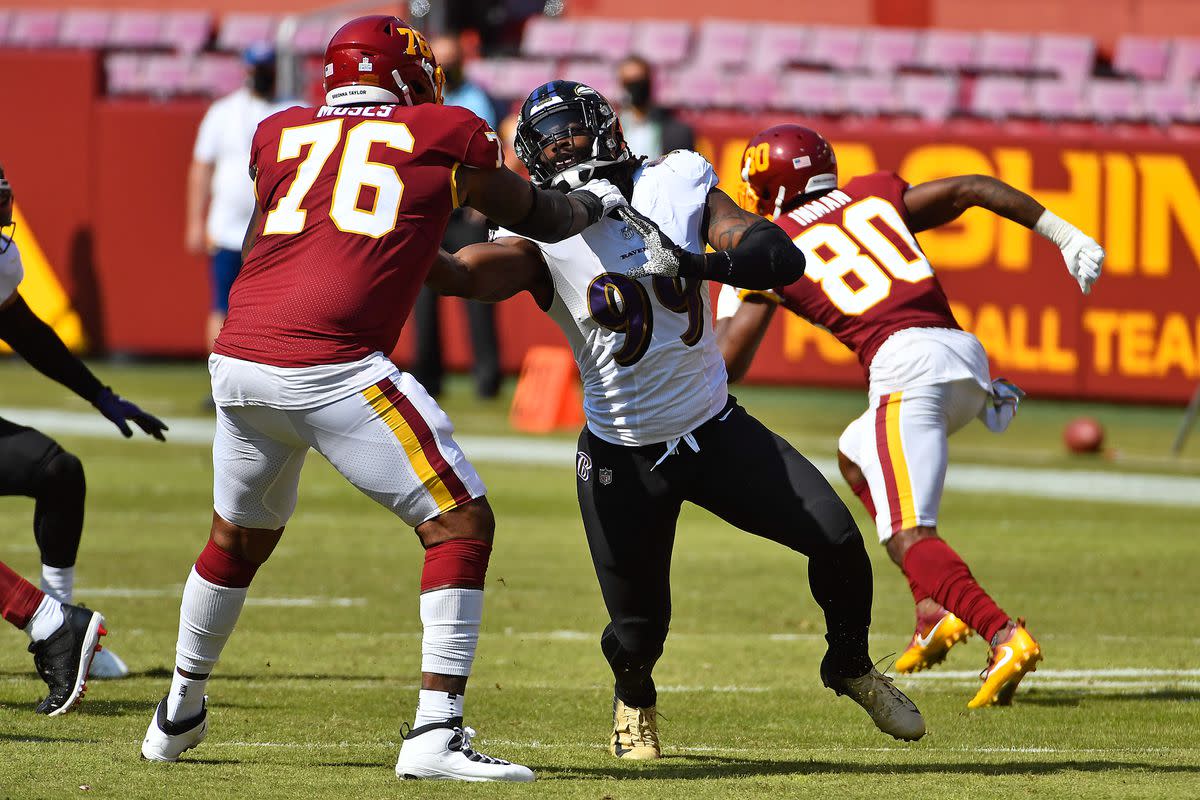 The Ravens signed Morgan Moses as a free agent. 