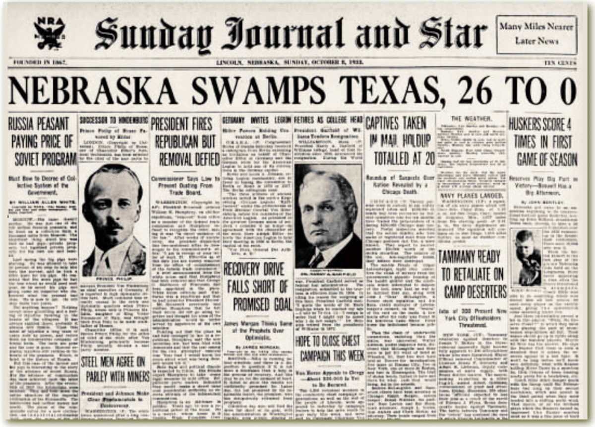 1933 Nebraska-Texas football LJS cover cropped