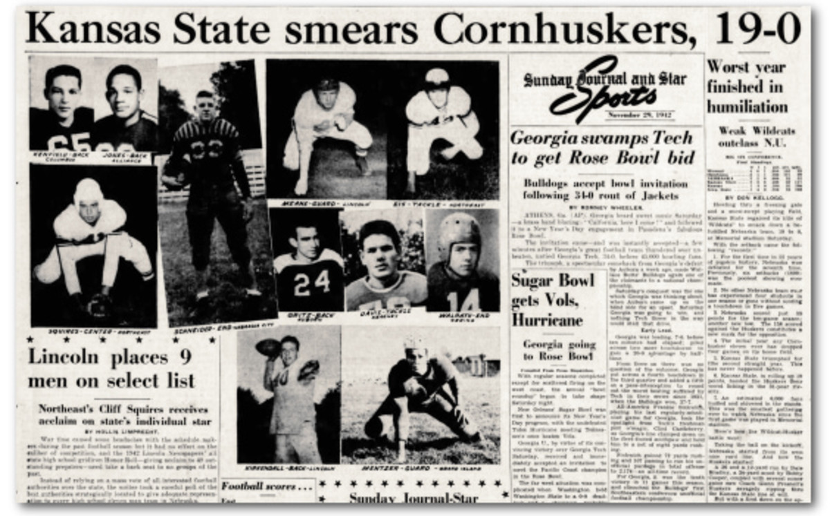 1942 Nebaska-Kansas State sports cover