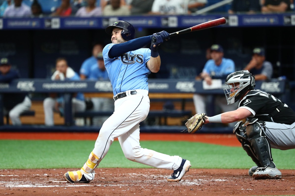 Tampa Bay's Travis d'Arnaud (37) hits a grand slam during the second inning against the Chicago White Sox at Tropicana Field. Mandatory Credit: Kim Klement-USA TODAY Sports