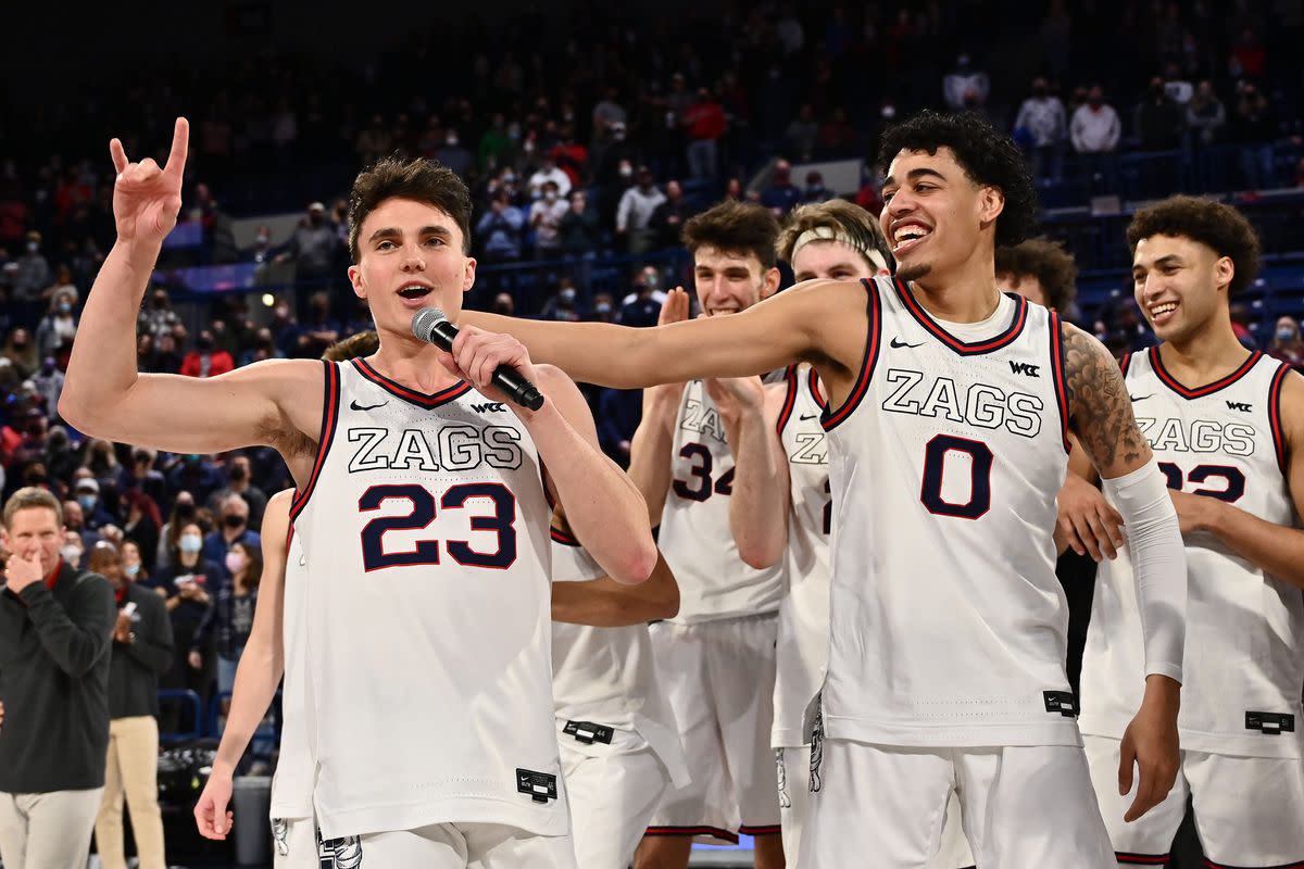 Lang played in 55 games in his time at Gonzaga, and started his last home game against Santa Clara in February (James Snook-USA TODAY Sports).