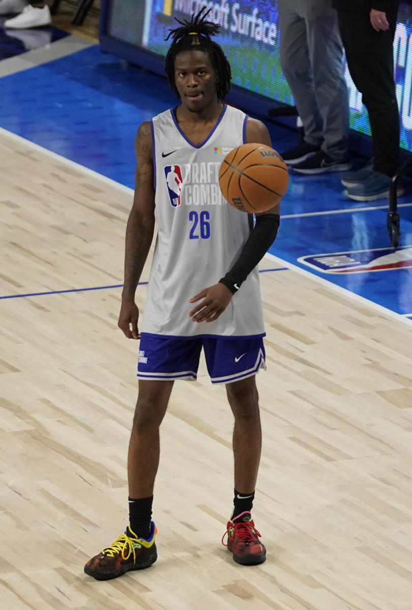 Keon Ellis participates in the 2022 NBA Draft Combine at Wintrust Arena.