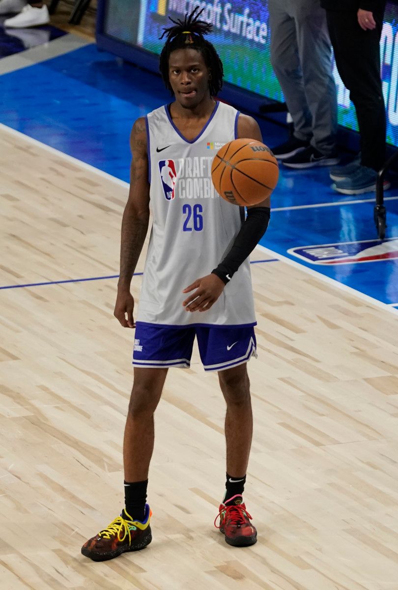 Keon Ellis participates in the 2022 NBA Draft Combine at Wintrust Arena.