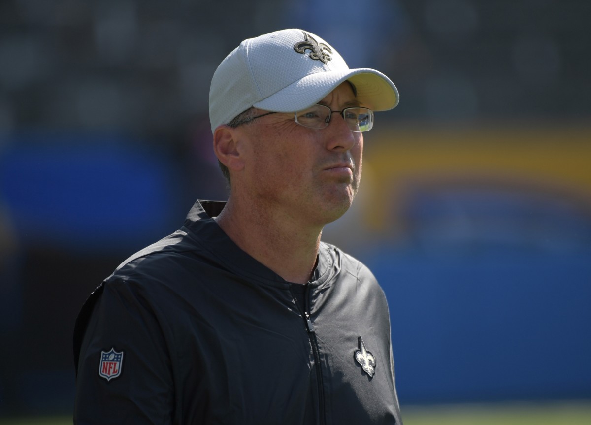New Orleans Saints offensive coordinator Pete Carmichael. Mandatory Credit: Kirby Lee-USA TODAY Sports