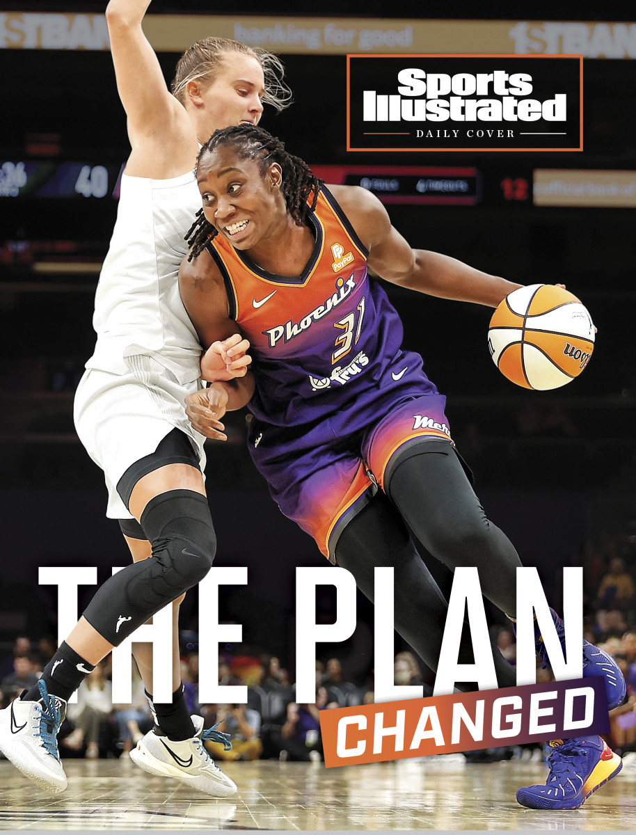 Tina Charles driving to the hoop with the text overlay The Plan Changed