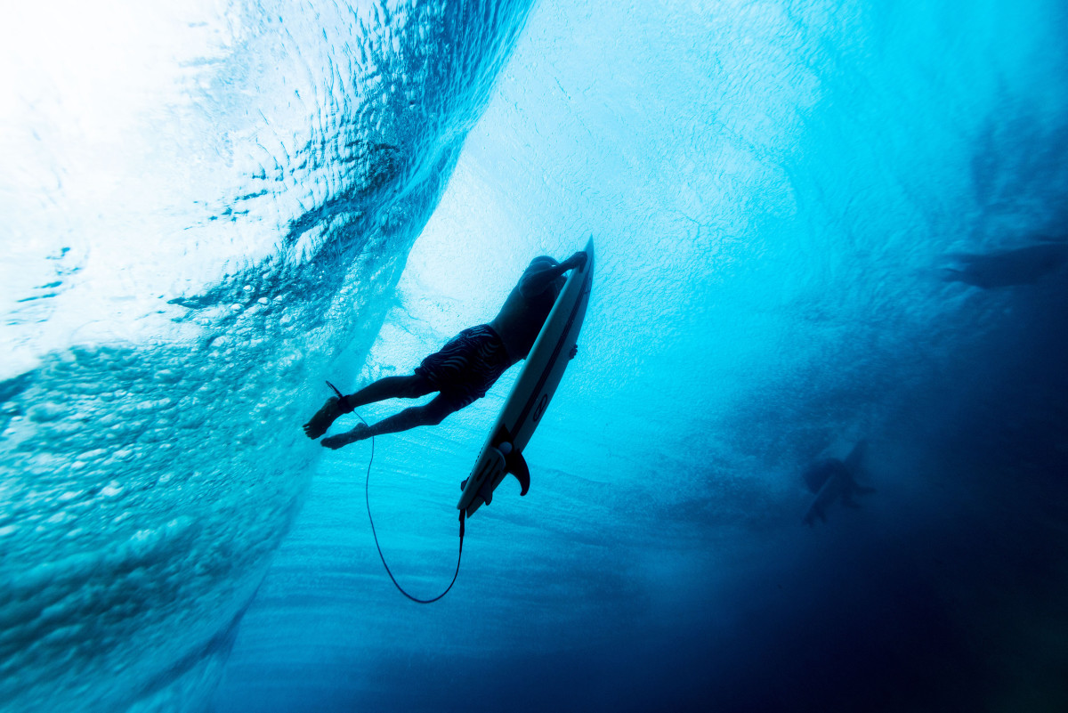 Out in the ocean, “I get really calm,” says Slater, who turned 50 in February. “Everything becomes really easy. I have a breakthrough, and then it comes out during my surfing.”