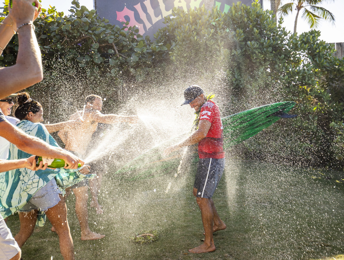 Victory in Oahu, where Slater got a champagne toast, is the type of thing that keeps him going.