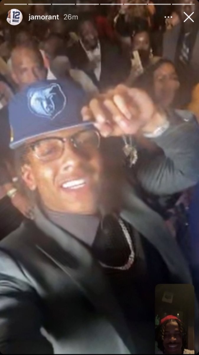 Ja Morant FaceTimes Kennedy Chandler as Chandler celebrates getting drafted by the Grizzlies