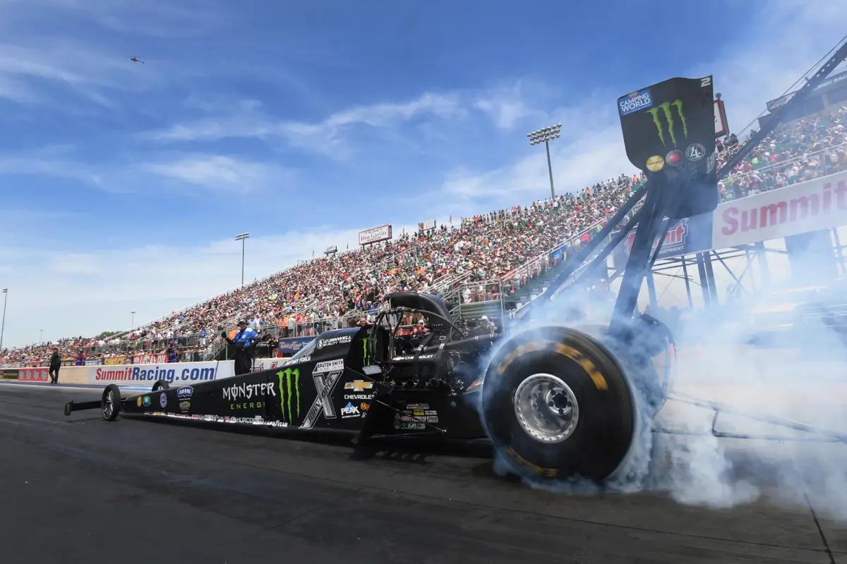 Brittany Force goes into Sunday's eliminations No. 1 in Top Fuel. Photo courtesy NHRA.