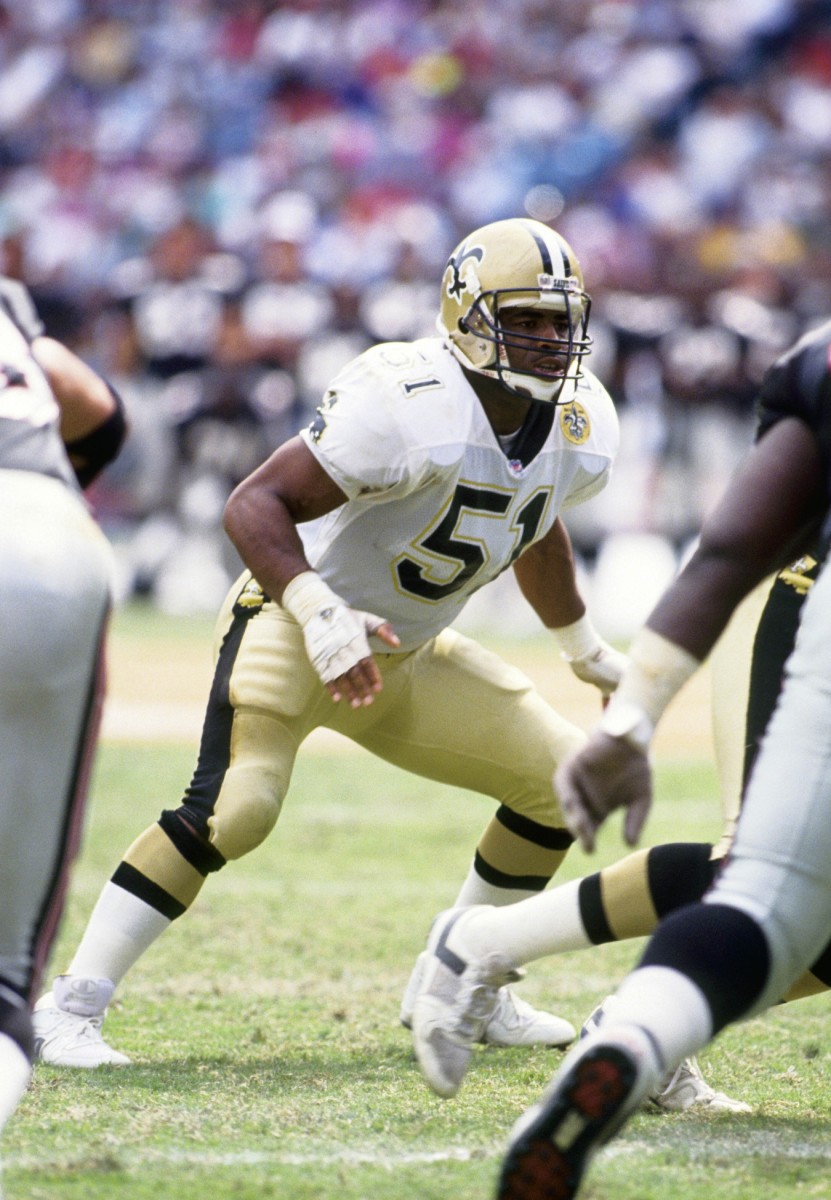 Sep 9, 1991; FILE PHOTO; New Orleans Saints linebacker Sam Mills (51) in action against the Atlanta Falcons. Mandatory Credit: Manny Rubio-USA TODAY Sports