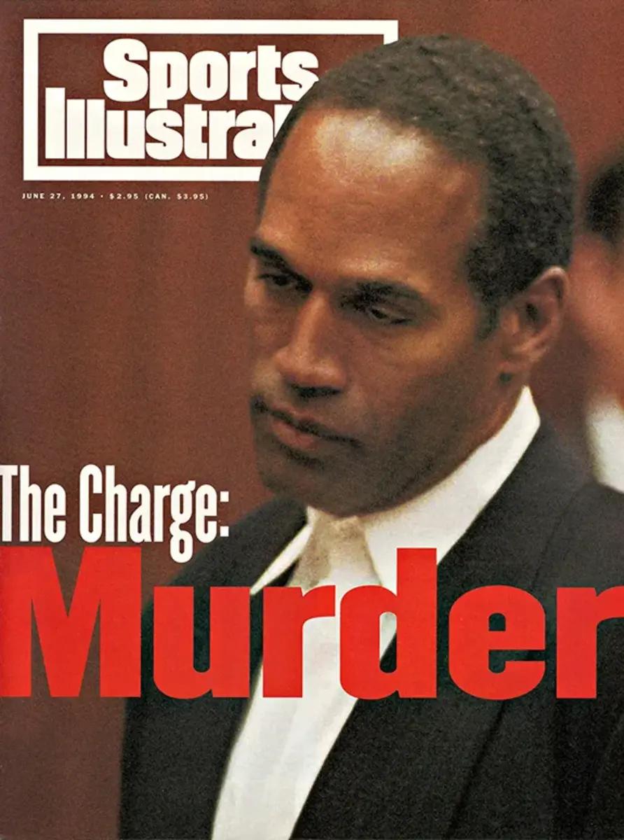 O.J. Simpson in court on the cover of Sports Illustrated