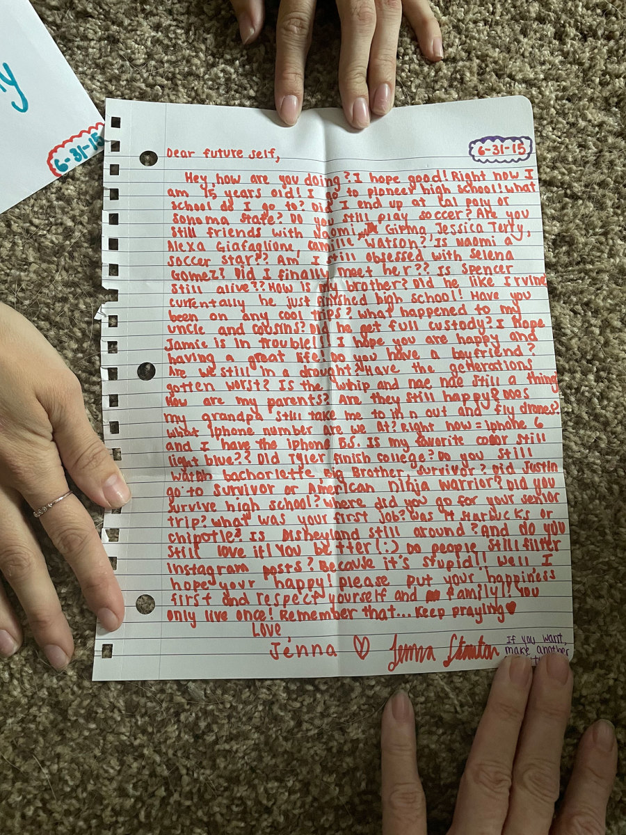 A letter written by Naomi Girma’s friend Jenna