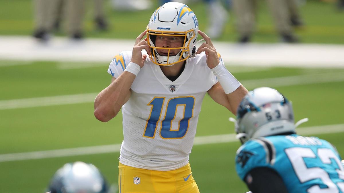 Justin Herbert running the show for the Los Angeles Chargers.