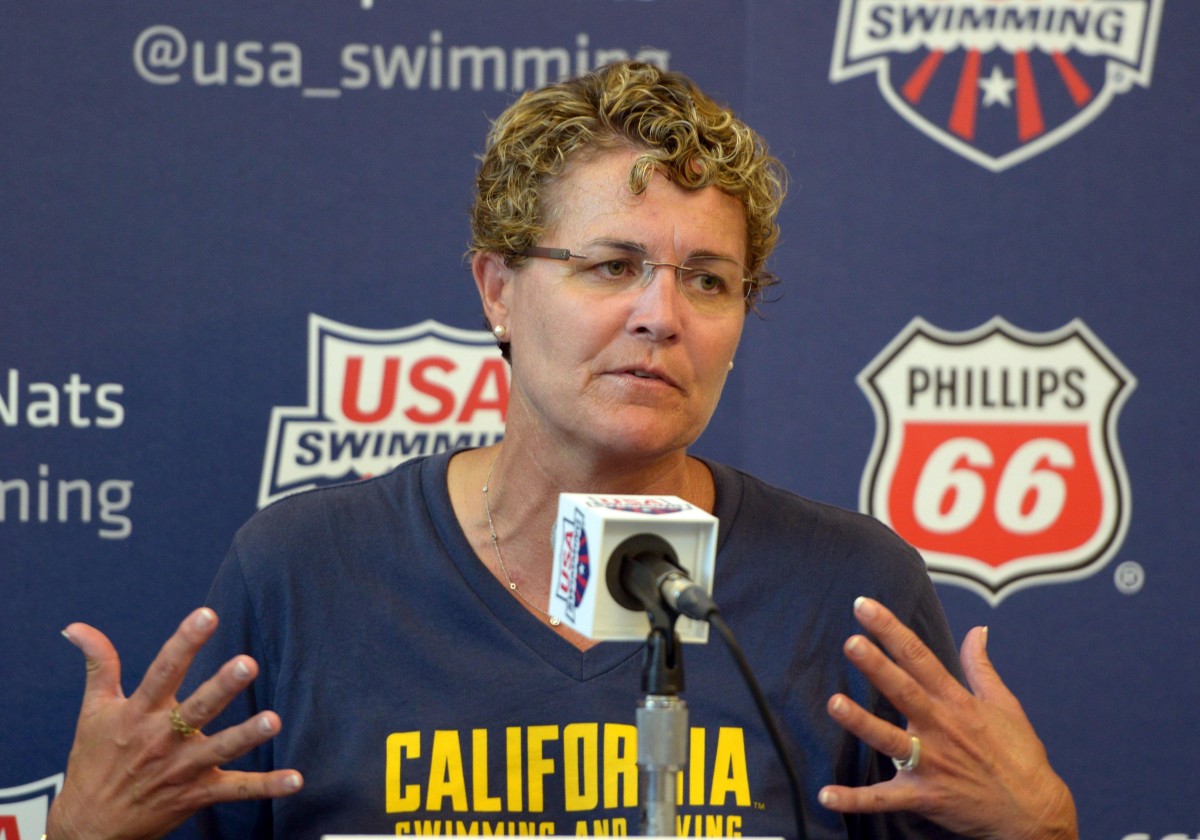 Teri McKeever coaching at Cal