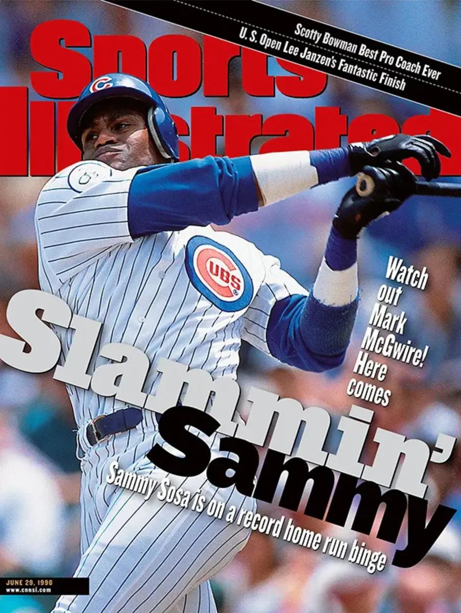 Sammy Sosa on the cover of Sports Illustrated in 1998