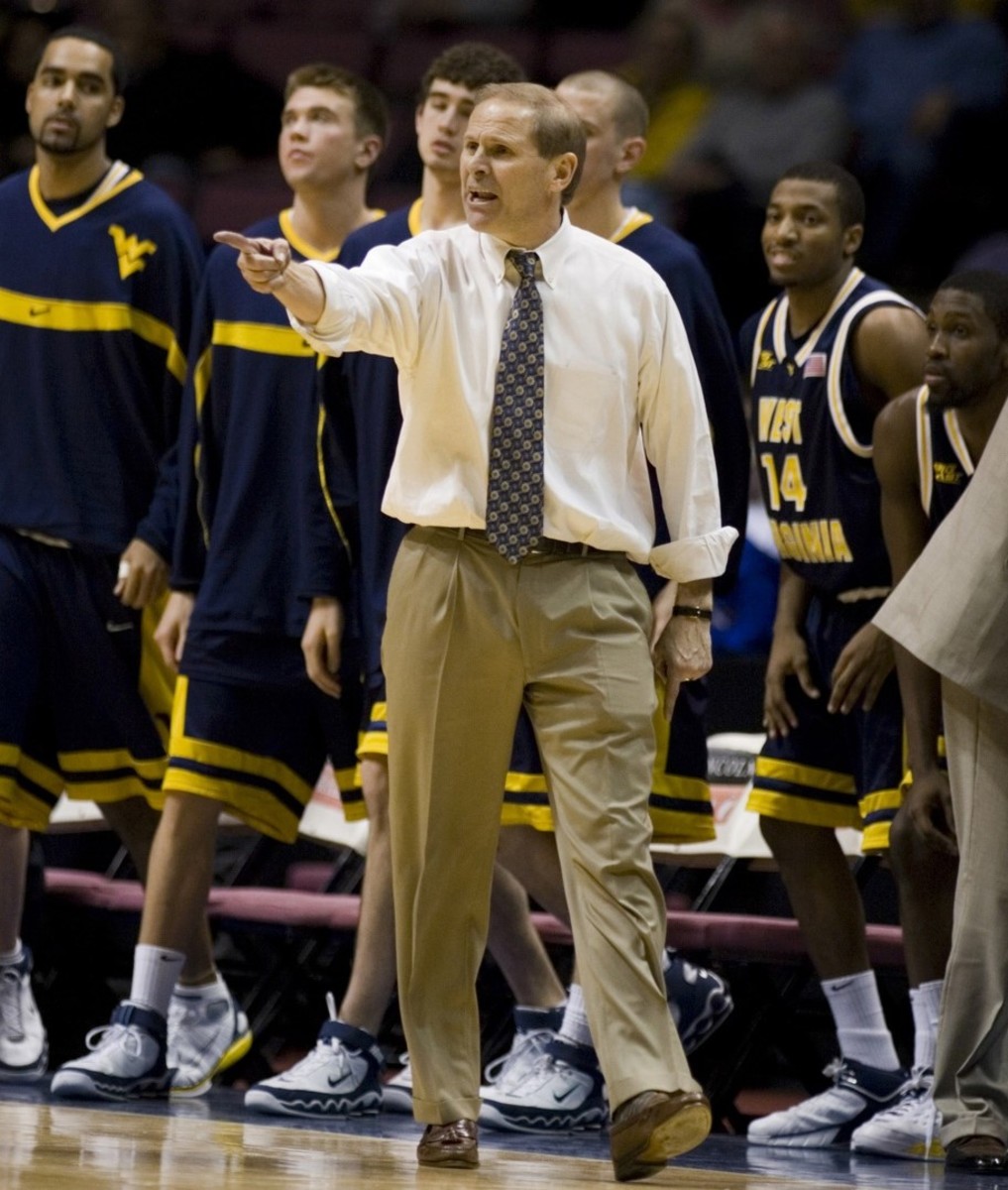 Feb 14, 2006; East Rutherford, NJ, USA; West Virginia Mountaineers head coach John Beilein during the 2nd half against the Seton Hall Pirates at the Continental Airlines Arena, East Rutherford, NJ. Seton Hall defeated West Virginia 71-64.