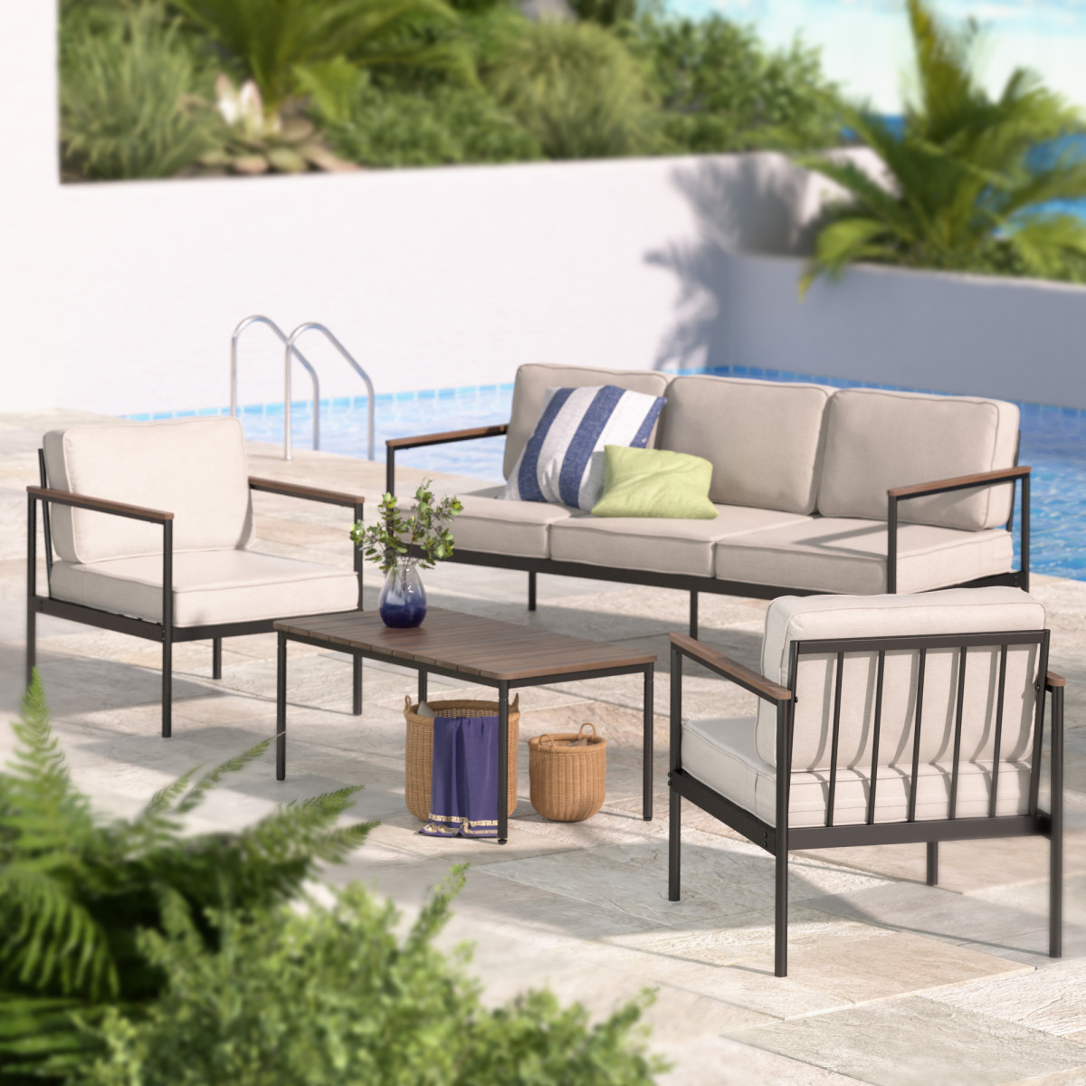 Savannah Outdoor Collection (two armchairs, Sofa, Coffee table)