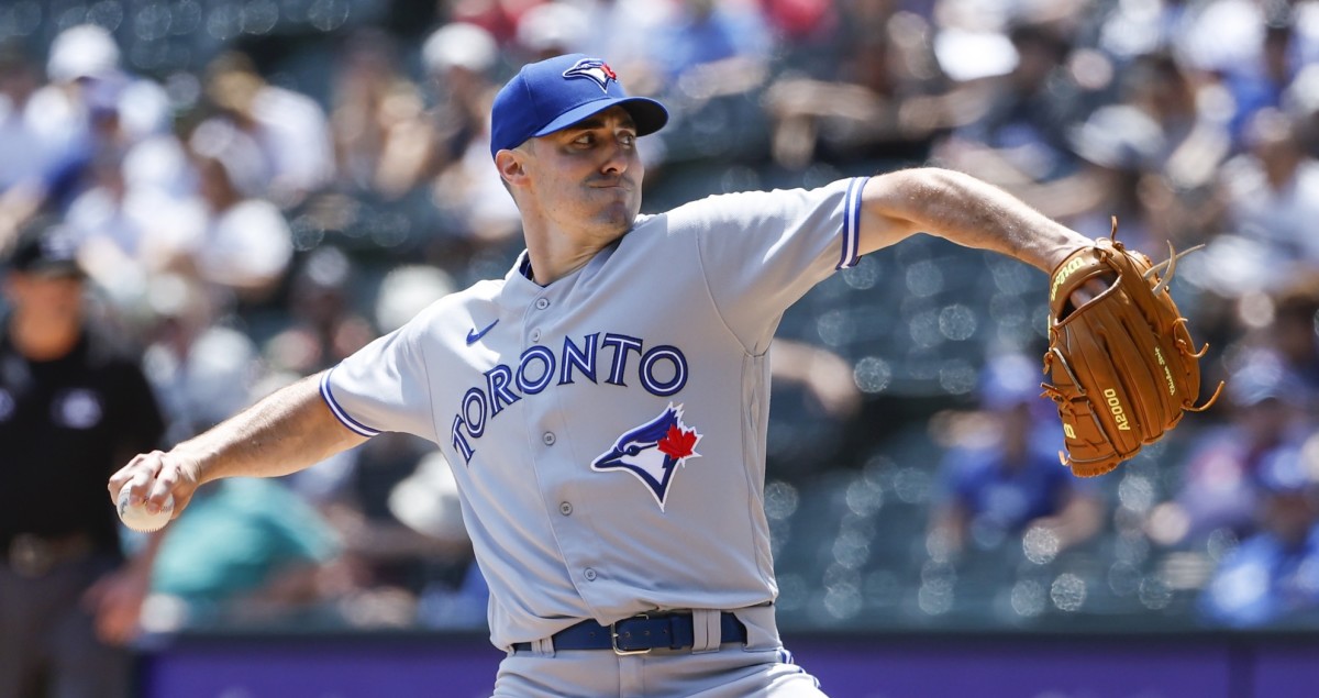 Right-hander Ross Stripling is starting on Sunday for the Toronto Blue Jays when they take on the Tampa Bay Rays in the final game of a five-game series. This year, the Blue Jays have won eight of the past nine games he has appeared in. (Kamil Krzaczynski/USA TODAY Sports)