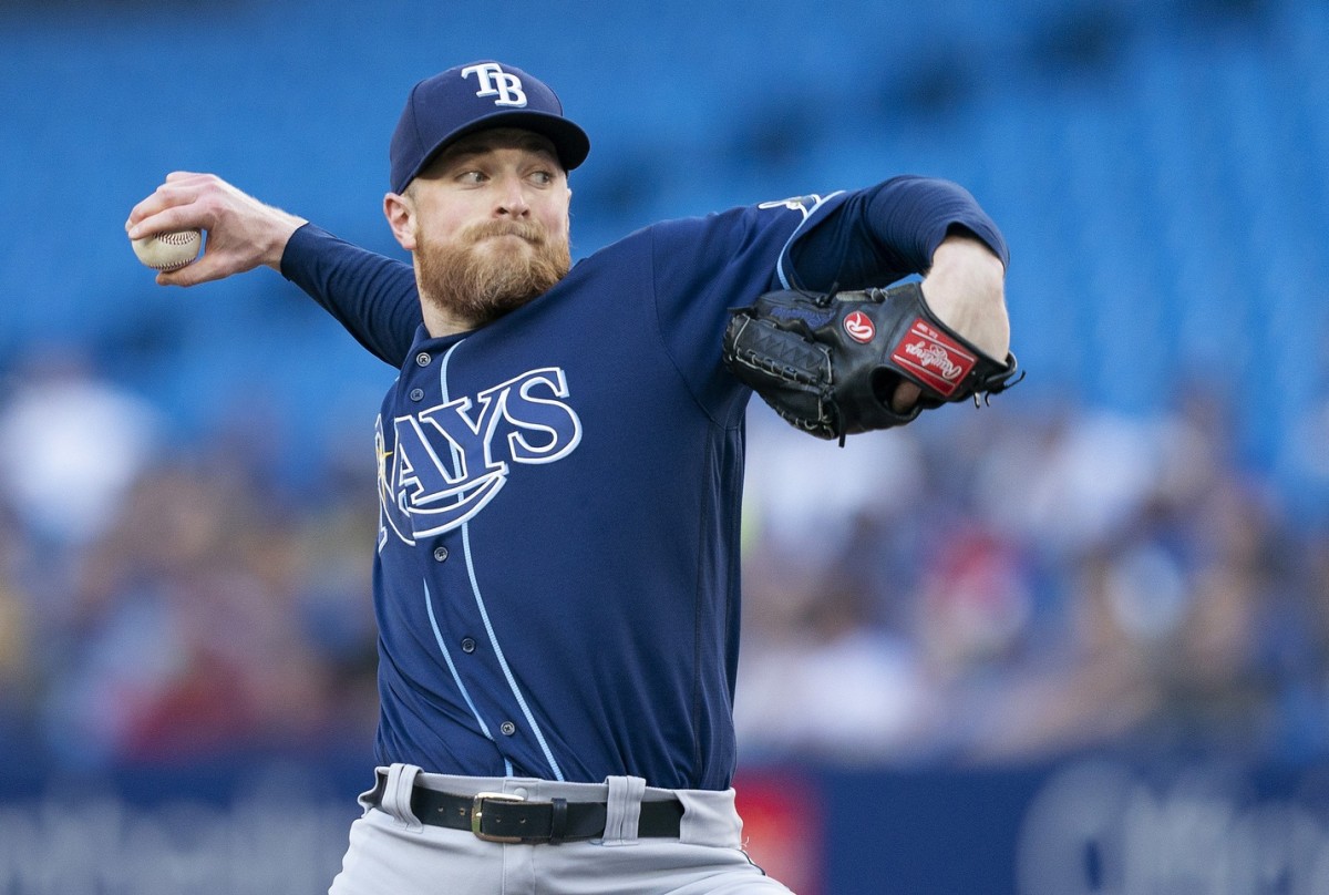 Drew Rasmussen missed three starts with a hamstring injury, but returned to help the Rays win 11-5 on Saturday night. He allowed just one earned run and five hits in 4 2/3 innings. (Nick Turchiaro/USA TODAY Sports)