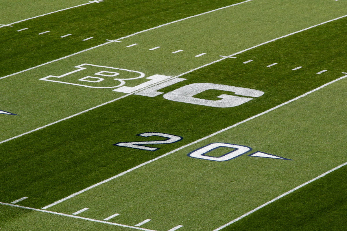 A general view of the Big Ten logo prior to the game between the Buffalo Bulls and the Penn State Nittany Lions at Beaver Stadium.